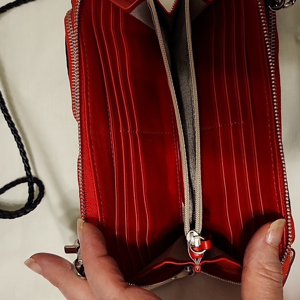 MZ Wallace Red And Black Crossbody Wallet - Picture 3 of 3